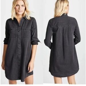 Madewell black gray shirt dress large